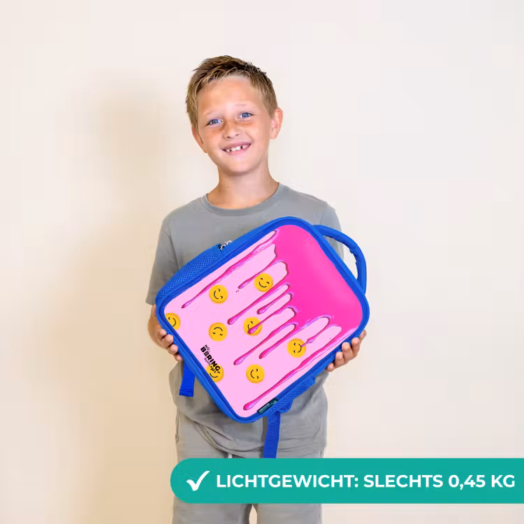 Verf - Smiley - Roze Kinderrugzak - Blauw middel -sfeer1_NL