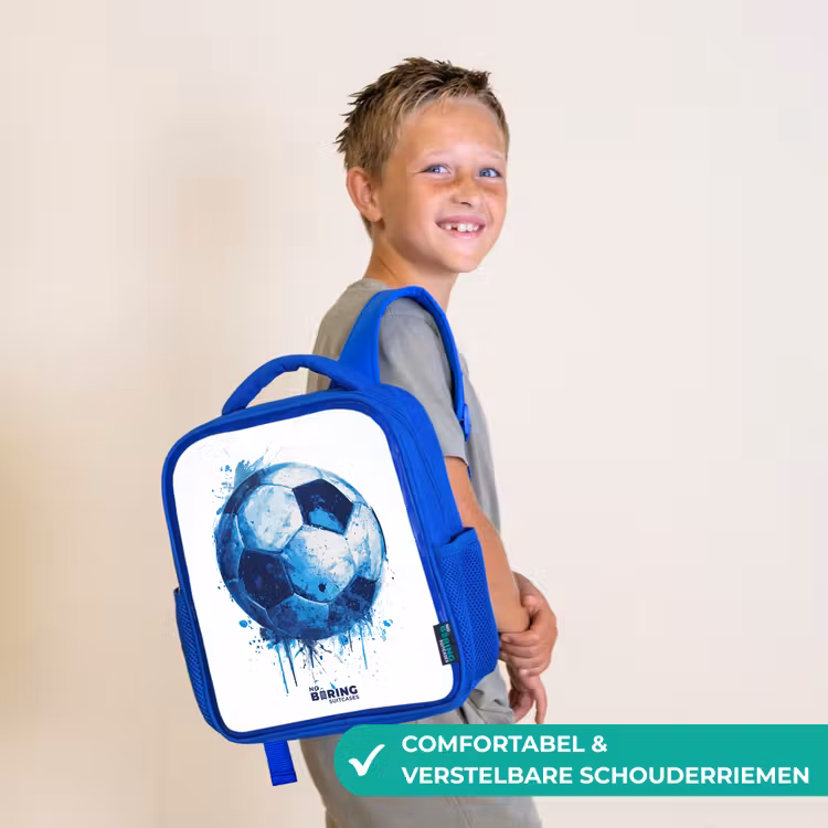 Voetbal - Inktspatten - Blauw - Bal Kinderrugzak - Blauw middel -sfeer3_NL