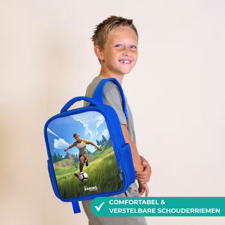 Voetbal - Jongen - Goal - Voetbaltenue Kinderrugzak - Blauw middel -sfeer3_NL