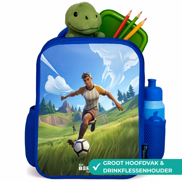 Voetbal - Jongen - Goal - Voetbaltenue Kinderrugzak - Blauw middel -inhoud_NL
