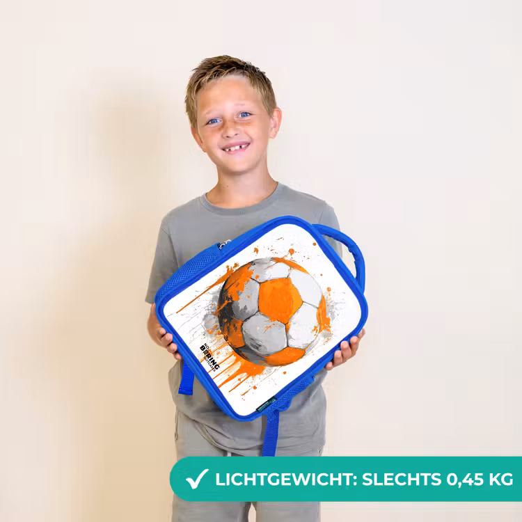 Voetbal - Verf - Oranje Kinderrugzak - Blauw middel -sfeer1_NL