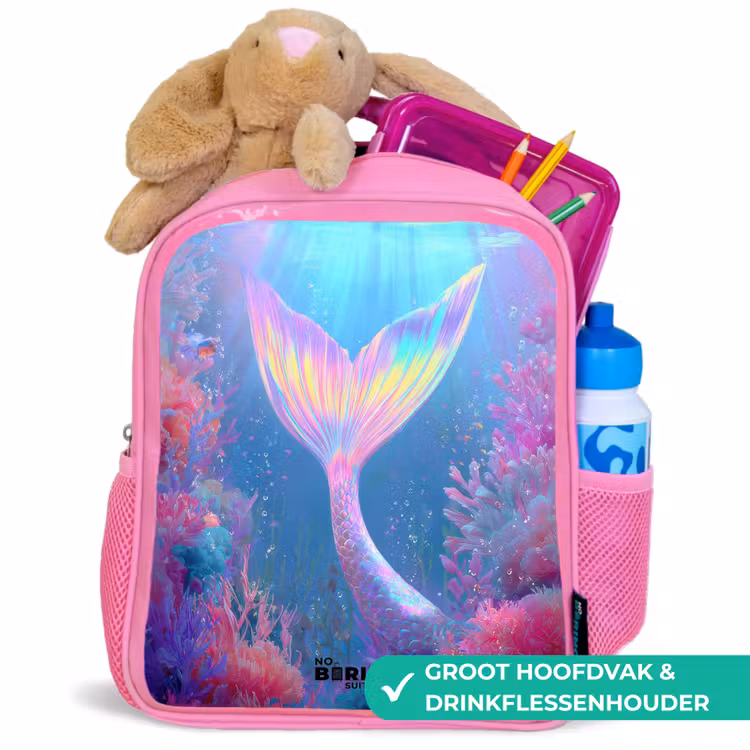 Zeemeermin - Koraal - Water Kinderrugzak - Roze middel -inhoud_NL