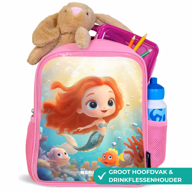 Zeemeermin - Vissen - Koraal Kinderrugzak - Roze middel -inhoud_NL