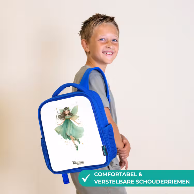 Zwevende groene elf Kinderrugzak - Blauw middel -sfeer3_NL