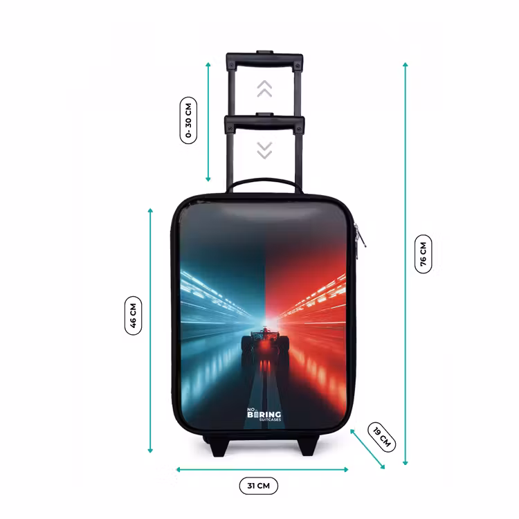 Baan - Raceauto - Neon - Rood Kinderkoffer - Zwart klein -productfoto_formaten