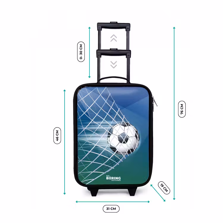 Bal in het goal Kinderkoffer - Zwart klein -productfoto_formaten