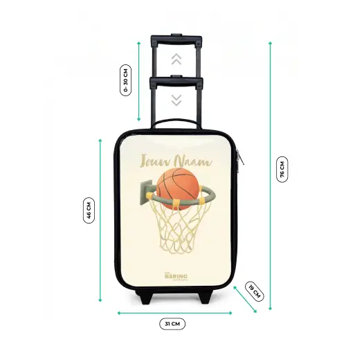 Basketbal in neutrale kleuren Kinderkoffer - Zwart klein -productfoto_formaten