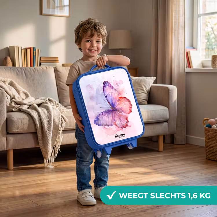 Aquarel aurora Kinderkoffer - Blauw klein -sfeer2_NL