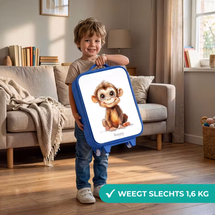 Baby aap Kinderkoffer - Blauw klein -sfeer2_NL