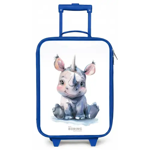 Baby neushoorn Kinderkoffer - Blauw klein -zz3dotto