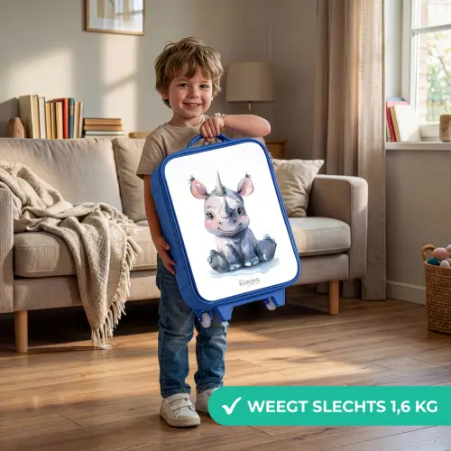 Baby neushoorn Kinderkoffer - Blauw klein -sfeer2_NL