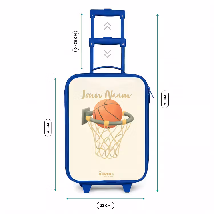 Basketbal in neutrale kleuren Kinderkoffer - Blauw klein -productfoto_formaten