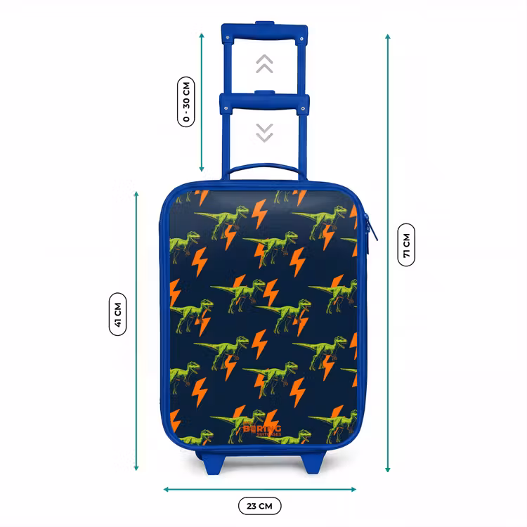 Bliksemsnelle raptors Kinderkoffer - Blauw klein -productfoto_formaten
