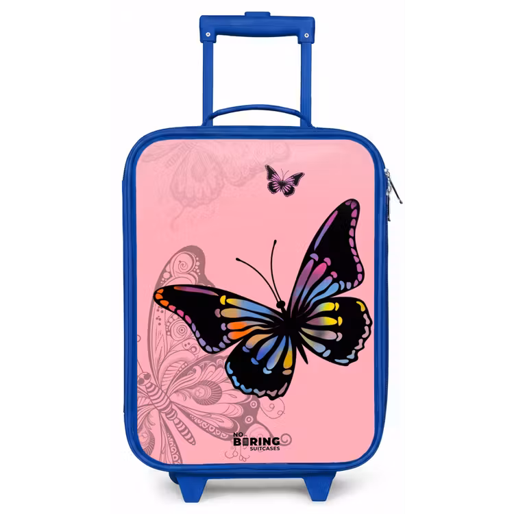 Bubblegum butterfly Kinderkoffer - Blauw klein -zz3dotto
