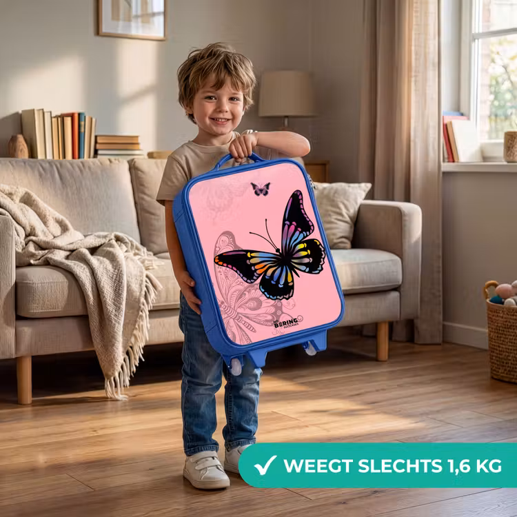 Bubblegum butterfly Kinderkoffer - Blauw klein -sfeer2_NL