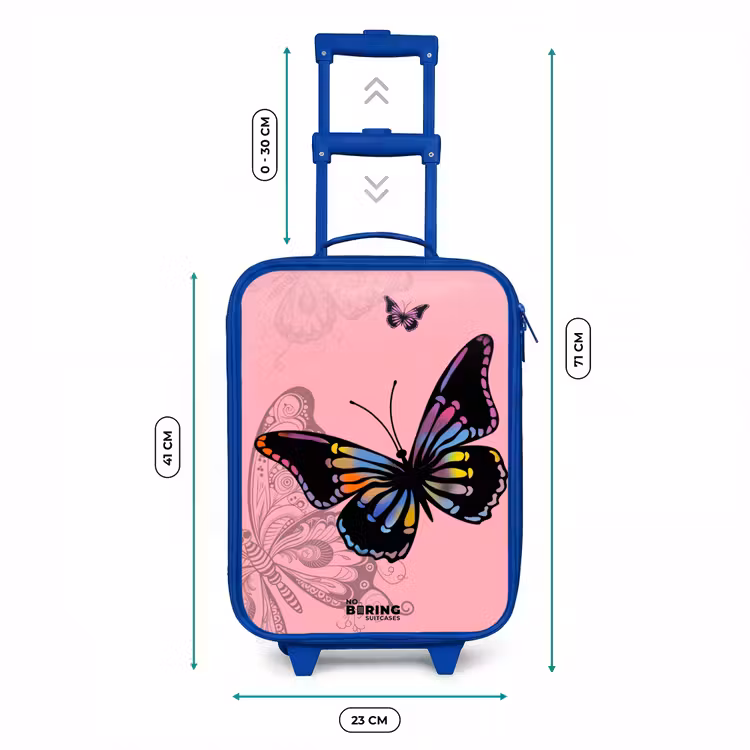 Bubblegum butterfly Kinderkoffer - Blauw klein -productfoto_formaten