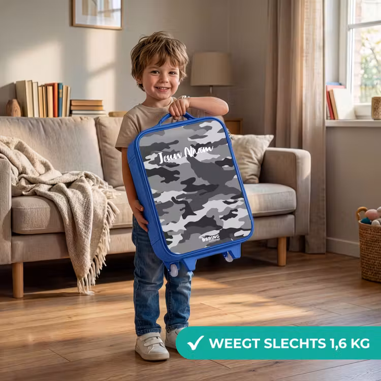 Camogrijs Kinderkoffer - Blauw klein -sfeer2_NL