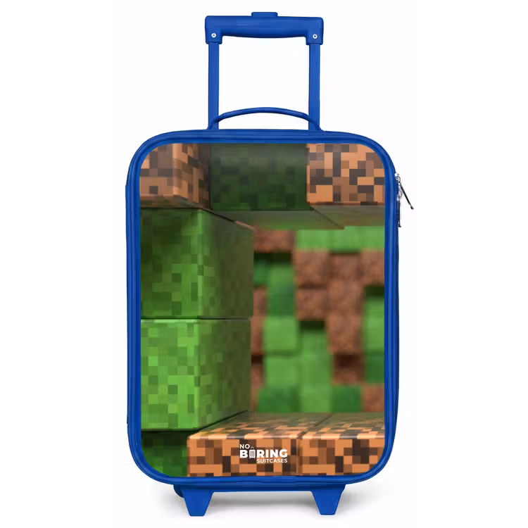 Close-up met pixelachtige blokken Kinderkoffer - Blauw klein -zz3dotto
