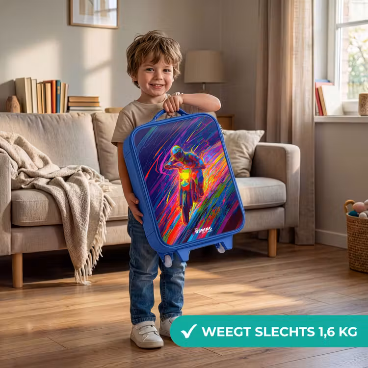 Crossmotor - Neonkleuren - Lijnen - Helm Kinderkoffer - Blauw klein -sfeer2_NL
