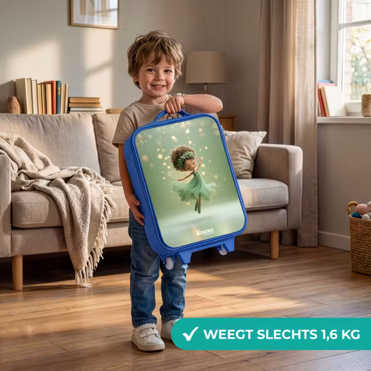 Dansende fee in groen licht Kinderkoffer - Blauw klein -sfeer2_NL