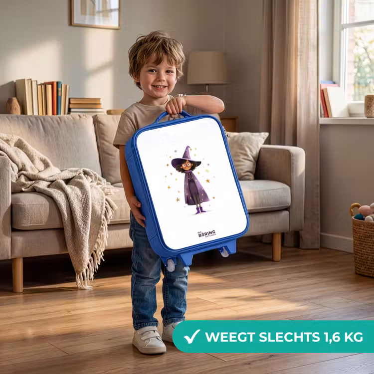 De paarse tovenaarsmantel Kinderkoffer - Blauw klein -sfeer2_NL