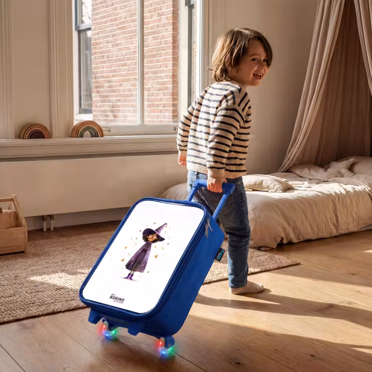 De paarse tovenaarsmantel Kinderkoffer - Blauw klein -sfeer1