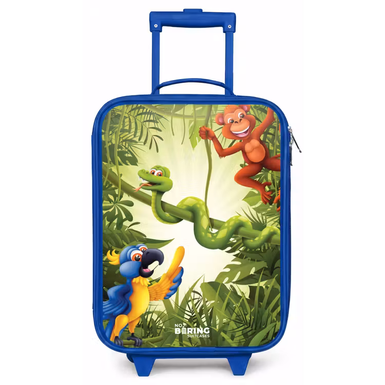 Dieren in de jungle Kinderkoffer - Blauw klein -zz3dotto
