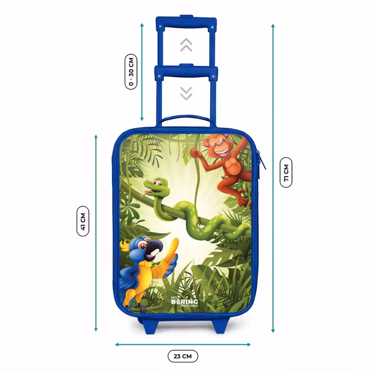 Dieren in de jungle Kinderkoffer - Blauw klein -productfoto_formaten