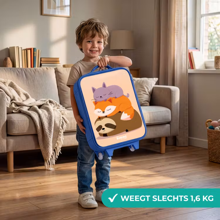 Dieren - Slapen - Samen Kinderkoffer - Blauw klein -sfeer2_NL