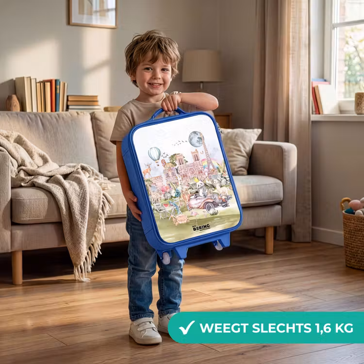 Dierlijke fantasiestad Kinderkoffer - Blauw klein -sfeer2_NL