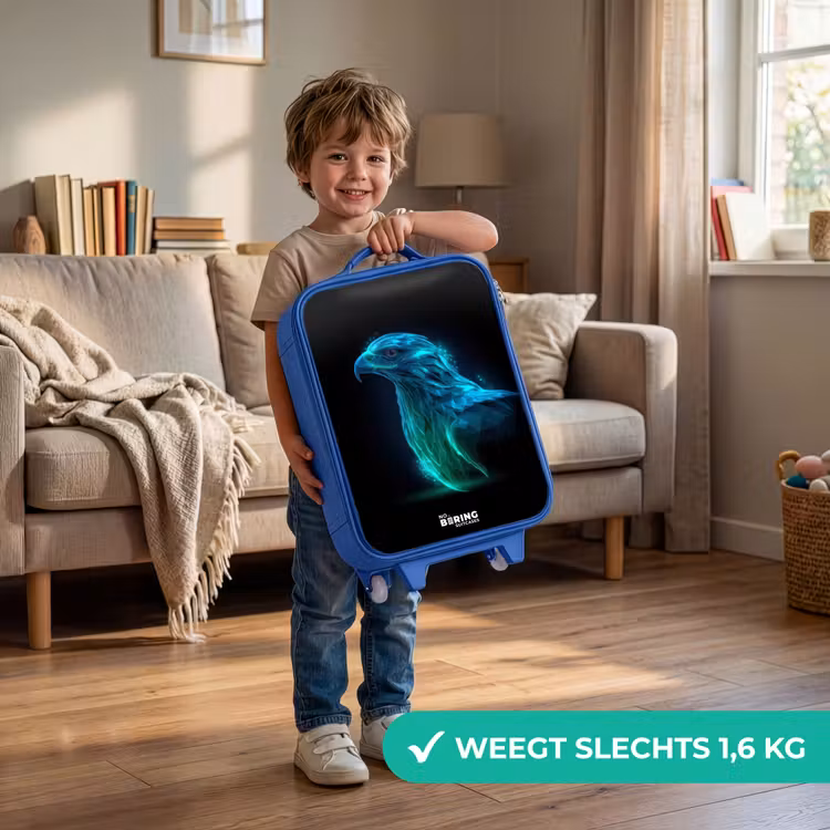 Digitale adelaar in profiel Kinderkoffer - Blauw klein -sfeer2_NL