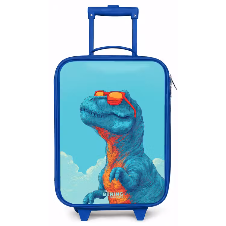Dino met zonnebril Kinderkoffer - Blauw klein -zz3dotto