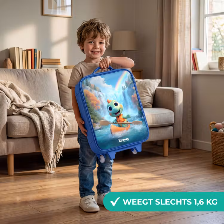 Dino - Natuur - Waterval Kinderkoffer - Blauw klein -sfeer2_NL
