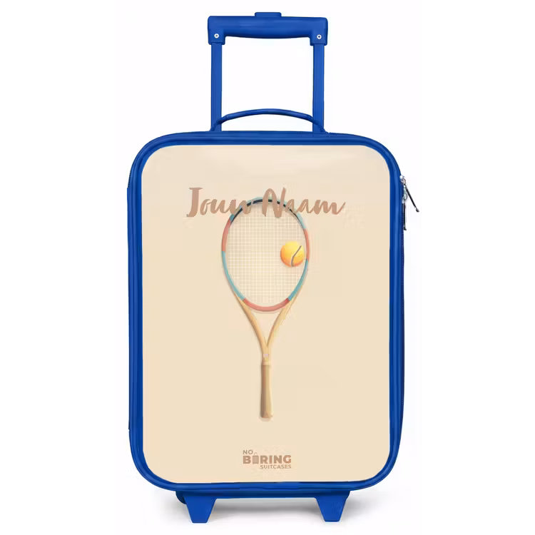 Een tennisracket in beige tinten Kinderkoffer - Blauw klein -zz3dotto