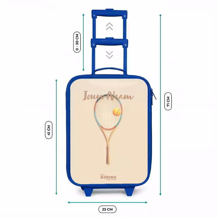 Een tennisracket in beige tinten Kinderkoffer - Blauw klein -productfoto_formaten