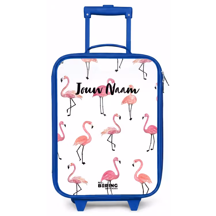 Flamingo feestje Kinderkoffer - Blauw klein -zz3dotto