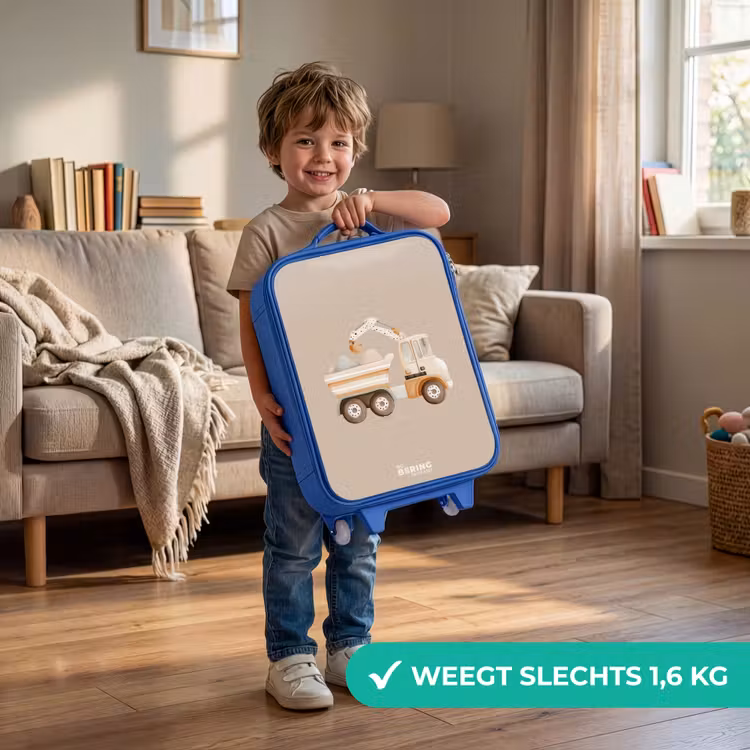 Gele kiepwagen in neutrale kleuren Kinderkoffer - Blauw klein -sfeer2_NL
