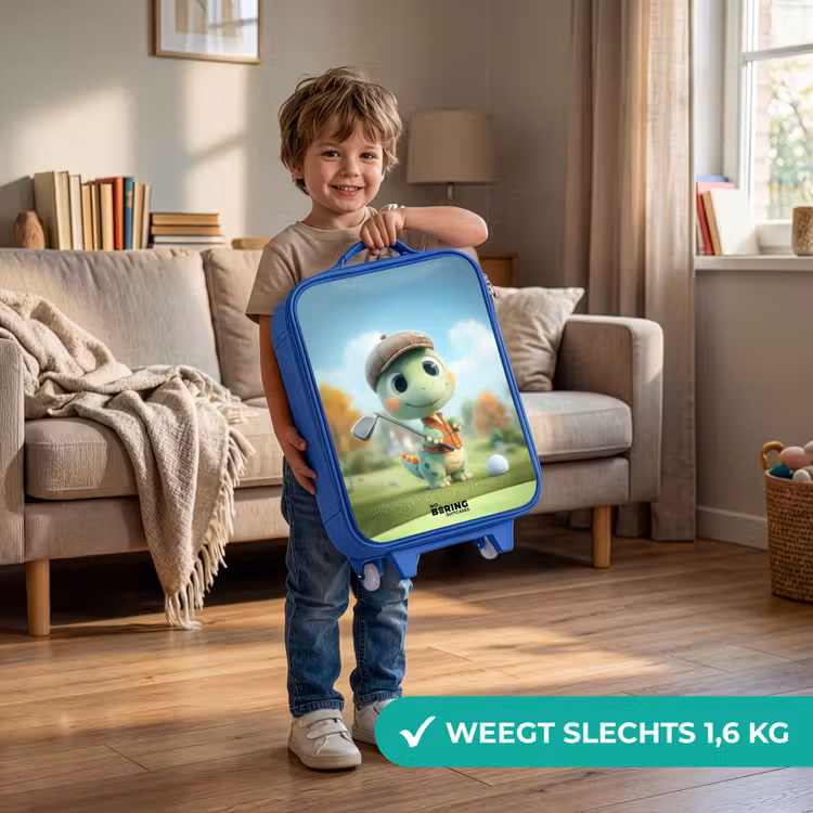 Golf - Dino - Groen Kinderkoffer - Blauw klein -sfeer2_NL