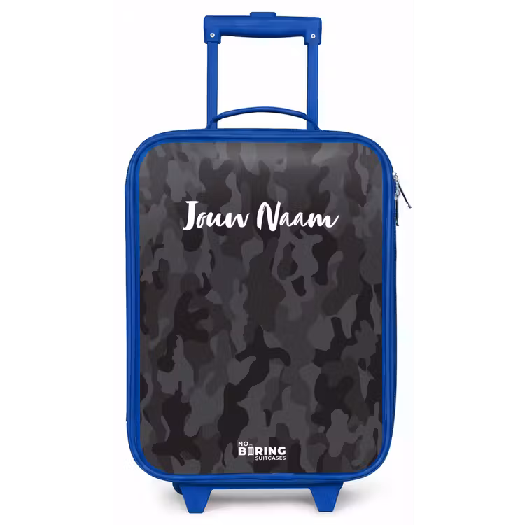 Groene camouflage print Kinderkoffer - Blauw klein -zz3dotto