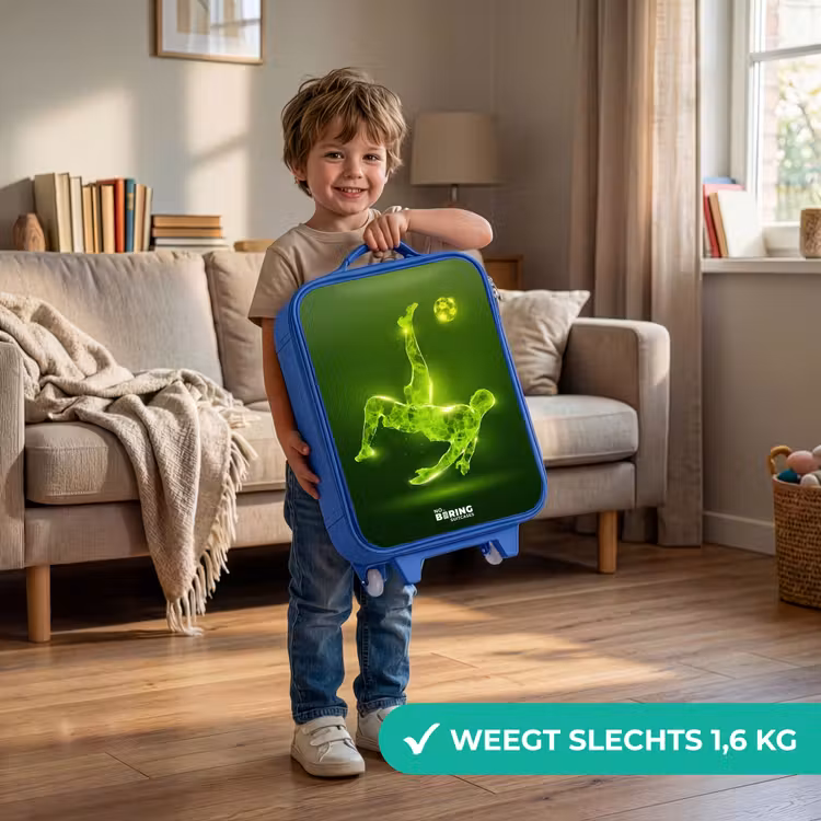 Groene neon omhaal in actie Kinderkoffer - Blauw klein -sfeer2_NL