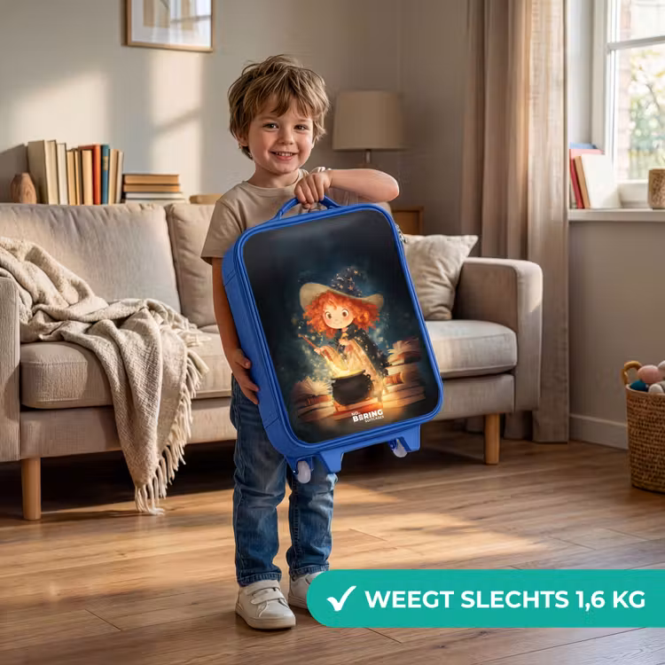 Heks met Sprankelende Toverdrank Kinderkoffer - Blauw klein -sfeer2_NL
