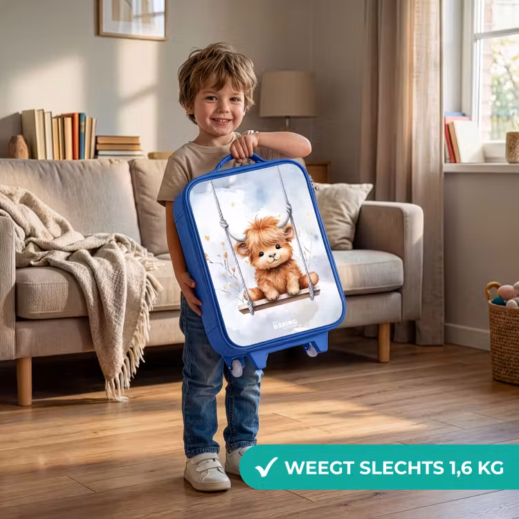 Hennie hooglander Kinderkoffer - Blauw klein -sfeer2_NL