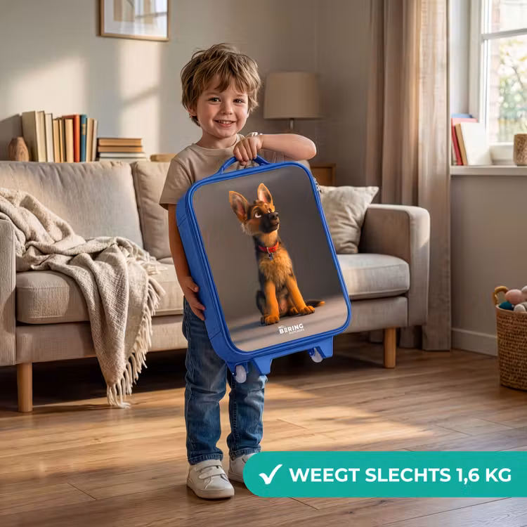 Hidde herder Kinderkoffer - Blauw klein -sfeer2_NL