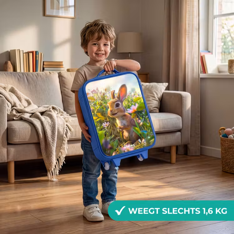 Kareltje konijn Kinderkoffer - Blauw klein -sfeer2_NL