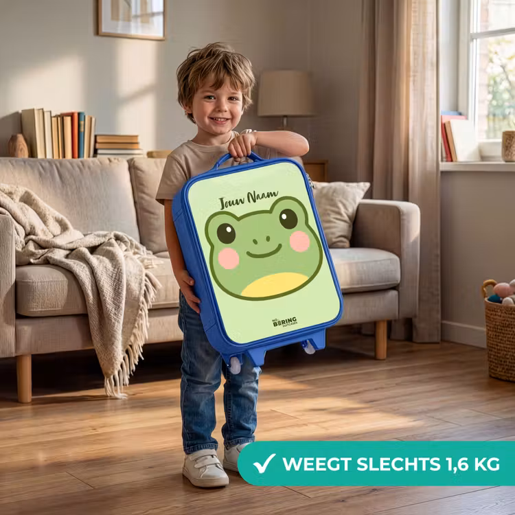 Kawai - Kikker - Groen Kinderkoffer - Blauw klein -sfeer2_NL