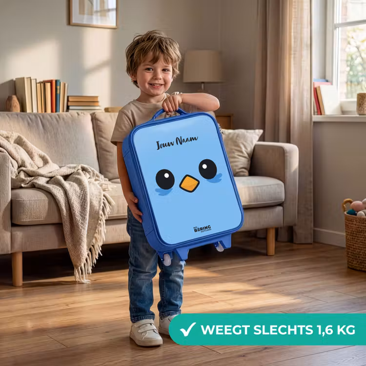Kawai - Vogel - Blauw Kinderkoffer - Blauw klein -sfeer2_NL