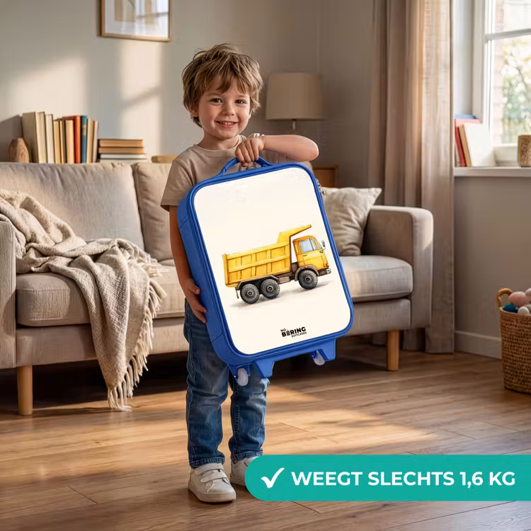 Kiepwagen - Getekend - Geel Kinderkoffer - Blauw klein -sfeer2_NL
