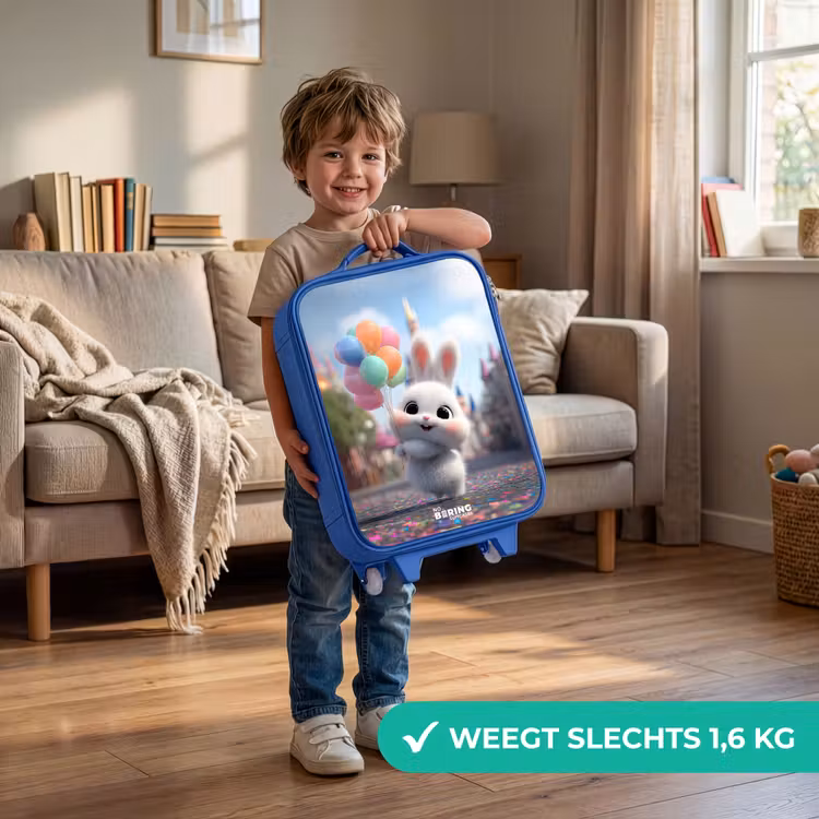Konijn - Ballonnen Kinderkoffer - Blauw klein -sfeer2_NL
