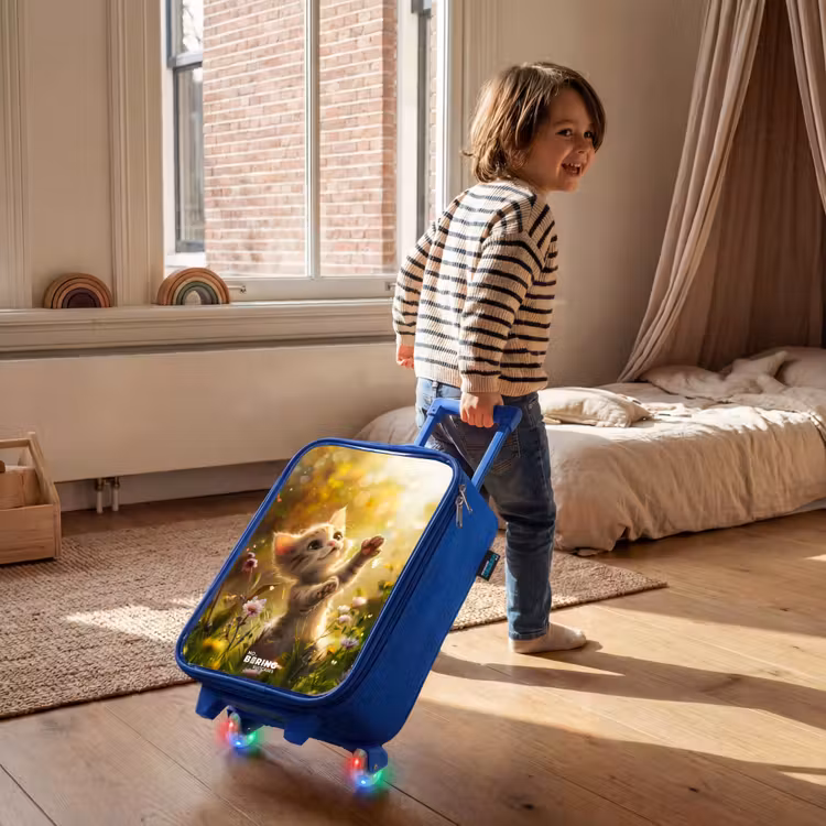 Koosje kitten Kinderkoffer - Blauw klein -sfeer1