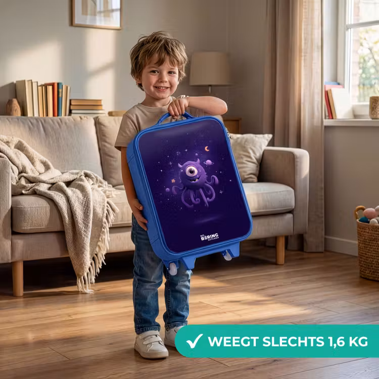 Kosmisch tentakelmonster Kinderkoffer - Blauw klein -sfeer2_NL